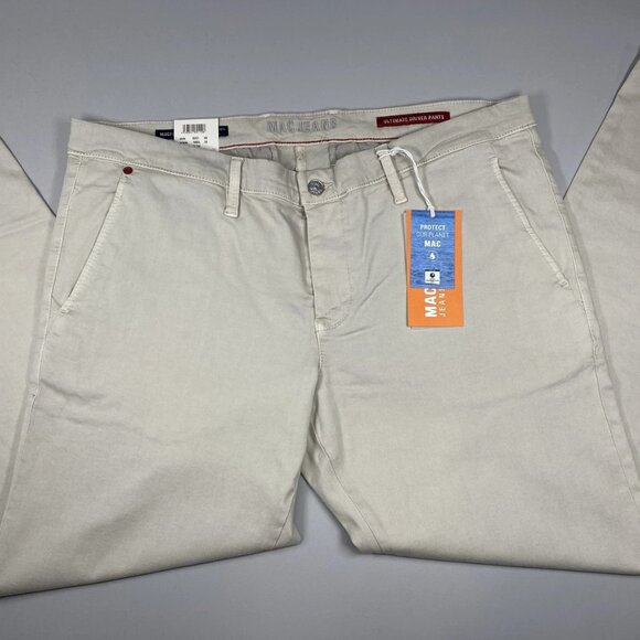 NEW MAX JEANS Flex Ultimate Driver Chino Pants Size 38x32 – Light Beige Slim